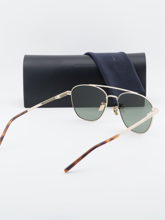 Saint Laurent SL531 011 Aviator Sunglasses - Gold / Green main image 5